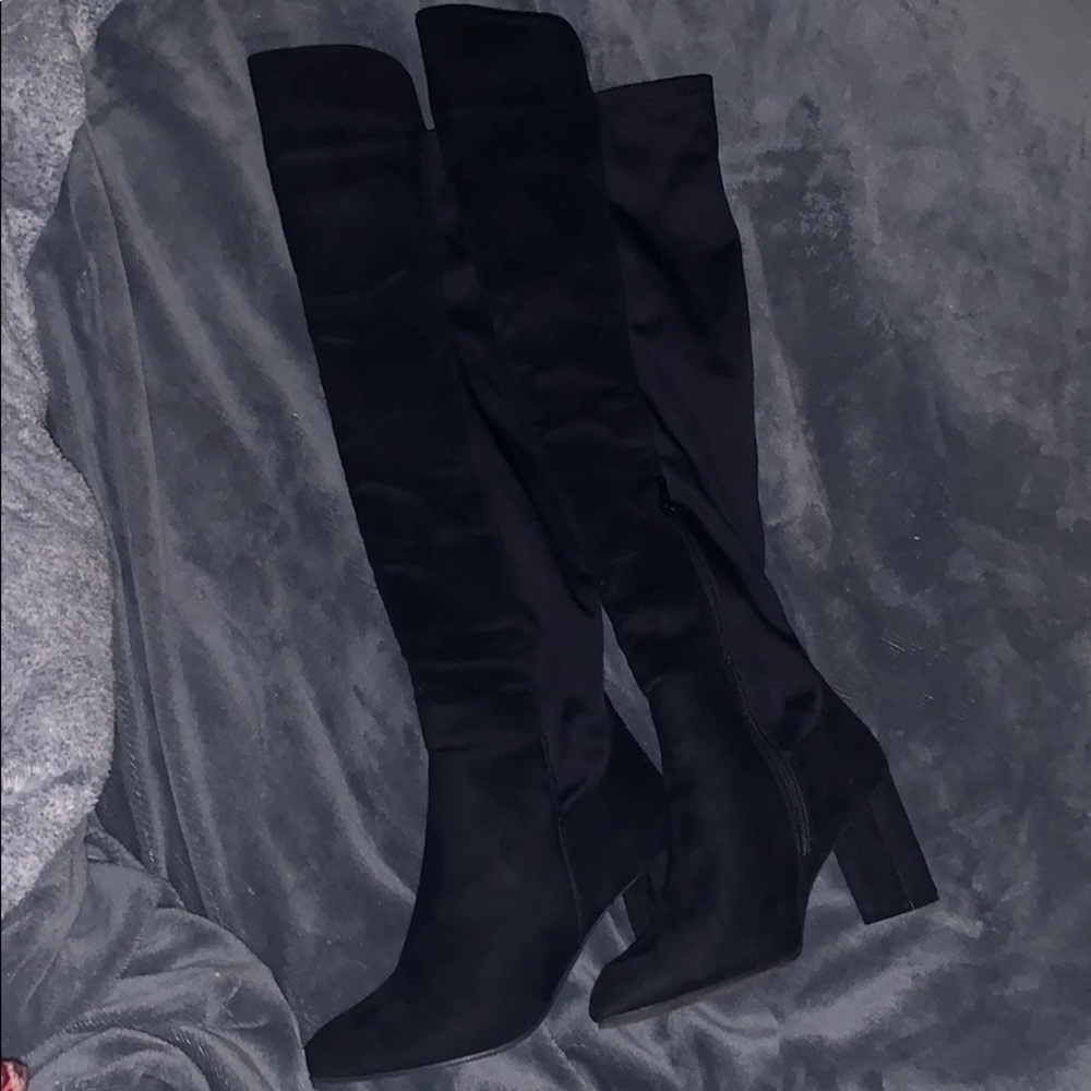 Black Suede knee high boots